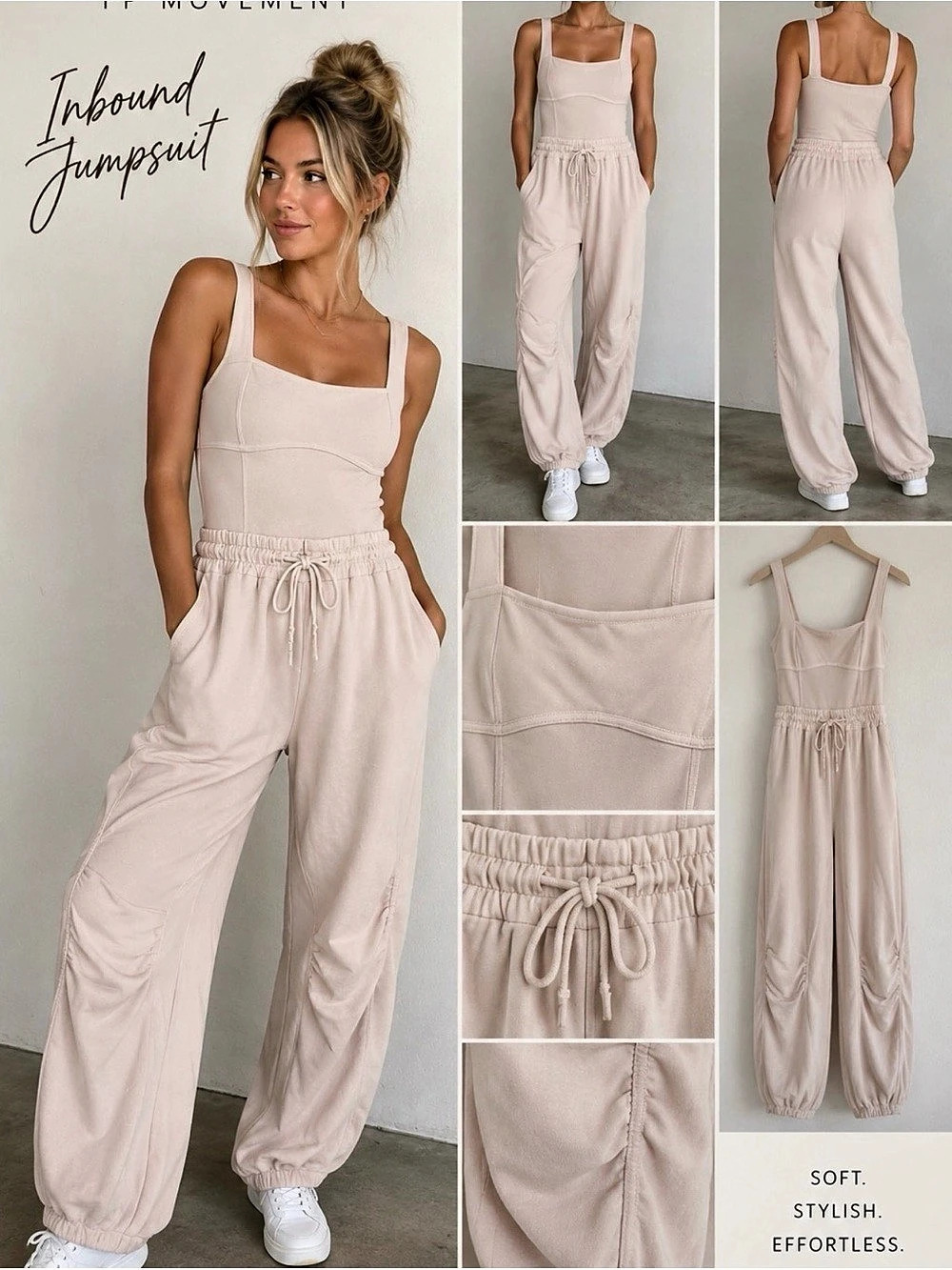 Free People Movement Inbound Onesie in the color Cashmere (blush pink) Size Smal